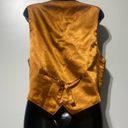 Agapo Rust Orange Tan Leather Suede Vest Floral Embroidery Stitch Size Medium Photo 5