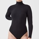 Spanx New  Suit Yourself Ribbed Long Sleeve Turtleneck Bodysuit salted caramel Photo 0