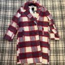 Forever 21 Red White Blue Plaid Double-Breasted Coat Jacket Photo 5