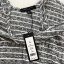 Romeo + Juliet Couture Romeo + Juliet Gray and Ivory Cold Shoulder Striped Blouse Size Small Photo 2