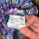 AB Studio  Purple Printed Smocked Open Keyhole Back Blouse Women's Size Small Photo 4