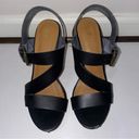 Mossimo Platform Sandals Cork Wedge Black Strappy Buckle Heel Women's Size 8 Photo 4