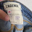 L'Agence  Luna Straight Leg Raw Hem High Rise Ankle Denim Blue Jeans Size 26 Photo 7