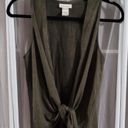 belle du jour Olive Green Faux Suede Vest, Sz Juniors Small Photo 2