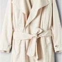 Aritzia  WILFRED Requiem Trench Coat S Cream Long Line Coat Oversized Tie Photo 0