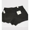 Good American Good Curve Denim Frayed Hem 5 Pocket Shorts in Black 089 Sz 18 Photo 1