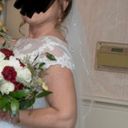 Oleg Cassini Cap Sleeve Illusion Wedding Dress (includes shoes, veil, & belt) Photo 6