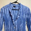 Buttons Periwinkle Blouse Glass look faceted , crinkle, taffeta look Small Photo 2