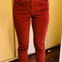 No Boundaries Size 3 Red Orange High Waisted Button Up Skinny Corduroy Pants Photo 2