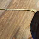 Ray-Ban  Square Aviator Sunglasses RB3557 9196/48 Gold Polarized Italy + Case Photo 5