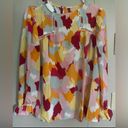 Spring Bright Abstract Top Blush, Magenta, Orange,Gray, Red, Yellow, & White NWT Size L Photo 2