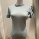 SKIMS  size large Summer mesh short sleeve bodysuit top sky blue sheer kim k Photo 2