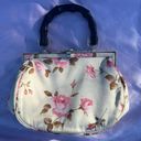 Banana Republic  100% silk wood rose floral, pink, gold hardware handle bag purse Photo 1