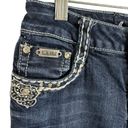 L.A. Idol USA  Medium Wash Low Rise Embellished Studded Straight Leg Jeans Size 3 Photo 2