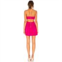 NBD Revolve  X NAVEN Bright Barbie Pink Boned Bodice V Cut Mini Dress Sz Medium Photo 1