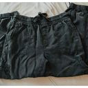 American Eagle Black Cargo High Rise Jogger Pants Pull On Lyocell Size Medium Photo 8