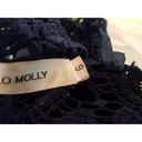 Hello Molly Dress Size 6 Blue Crochet Mini Sheath High Neck Long Sleeve Cocktail Photo 11