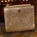 Tory Burch  metallic foil gold wallet foldable card bills coin compact leather Photo 0