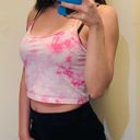 Forever 21 Medium Pink Tie Dye Casual Sporty Cropped Spaghetti Strap Tank Top Photo 3