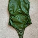 ZARA Green Faux Leather Bodysuit Photo 0