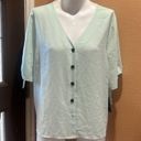 Apt. 9  mint green button up short sleeve shirt nwt Photo 2