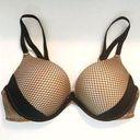 Frederick's of Hollywood Frederick’s of Hollywood Bra Heartthrob Fishnet Full Figure Black Tan Sz 36C EUC Photo 0