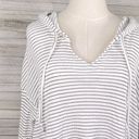 Roxy  Lightweight Knit Pullover Hoodie White w Black Stripes-XL Photo 1