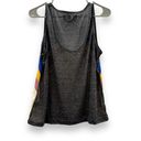 Modcloth  x Camp Collection Off White & Gray Rainbow Stripe Tank Top Sz L Photo 3