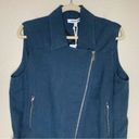 Elizabeth and James  Linen Blend Size Large Trans Tegan Biker Vest Photo 2