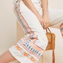 Anthropologie  Wide Leg Boho Embroidered Linen Pants with Pockets White 0 Photo 3