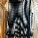 Umgee  striped babydoll top with lace sleeves and detailing. Size:L Photo 1