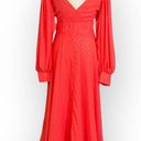 Kimberly  Goldson Lesli Clip Dot Long Sleeve Maxi Dress Women's XS Coral NWOT Photo 4