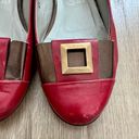 Salvatore Ferragamo Red Leather Flat Shoes Size 7 B Photo 6