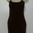 Tic Toc  Bodycon Ruched Corset Waist Mini Dress Brown Women’s M Medium Photo 2