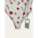 Charlie Holiday  White Red Floral One Piece Swimsuit Size 8 Photo 4