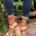 Soda Nude Faux Leather Platform Chunky Heel Sandal  Photo 4