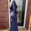 Vince Camuto Navy Dark Blue Embellished Long Sleeve Drape Evening Bodycon Maxi Dress Photo 6