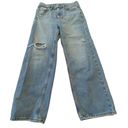 Elizabeth and James  distressed high rise crop wide leg boyfriend jeans Size 6/28 Photo 7