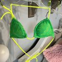 OP Lime Green Crochet Bikini Triangle Neon Yellow Straps Womens Small New Photo 1