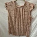 Adrianna Papell - peach colored top with black & white polka dots- size Large Photo 0