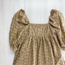 Storia  lace floral puff sleeve mini dress yellow gold wedding event S boutique Photo 4