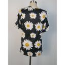 Daisy Women's Black & Yellow  V-Neck Tee S #3324-B3 Photo 3