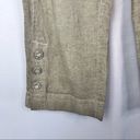 Soft Surroundings  Petite Tan Cropped Button Side Elastic Waist Cotton Pants M Photo 2