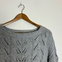 Victoria's Secret  Chunky Knit Wool Blend Cropped Grey Balloon Sleeve Sweater Photo 3