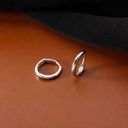 925 Silver Plated Small Hoop Earrings, 10mm Silver Hoop Earrings Photo 3