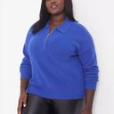 Lane Bryant NWOT  Size 22 / 24 Classic Half-Zip Ribbed Pullover Sweater Blue Photo 0