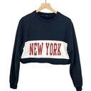 Brandy Melville John Galt cropped sweatshirt New York Ling Sleeve Size M Photo 0