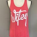 Acting Pro  Coral Pink White Racerback Wifey Tank Top Small Photo 0