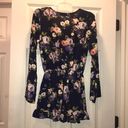 Altar'd State Altar’d State Navy Floral Chiffon L/S romper Photo 3