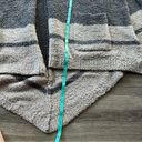 Barefoot Dreams  CozyChic Button Neck Grey Striped Poncho Shawl One Size Photo 5
